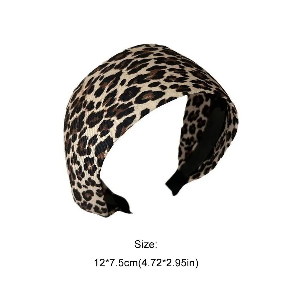 Модная корейская широкая повязка на голову Y2k, элегантная леопардовая повязка для волос, темпераментный женский обруч для мытья лица, аксессуары для волос