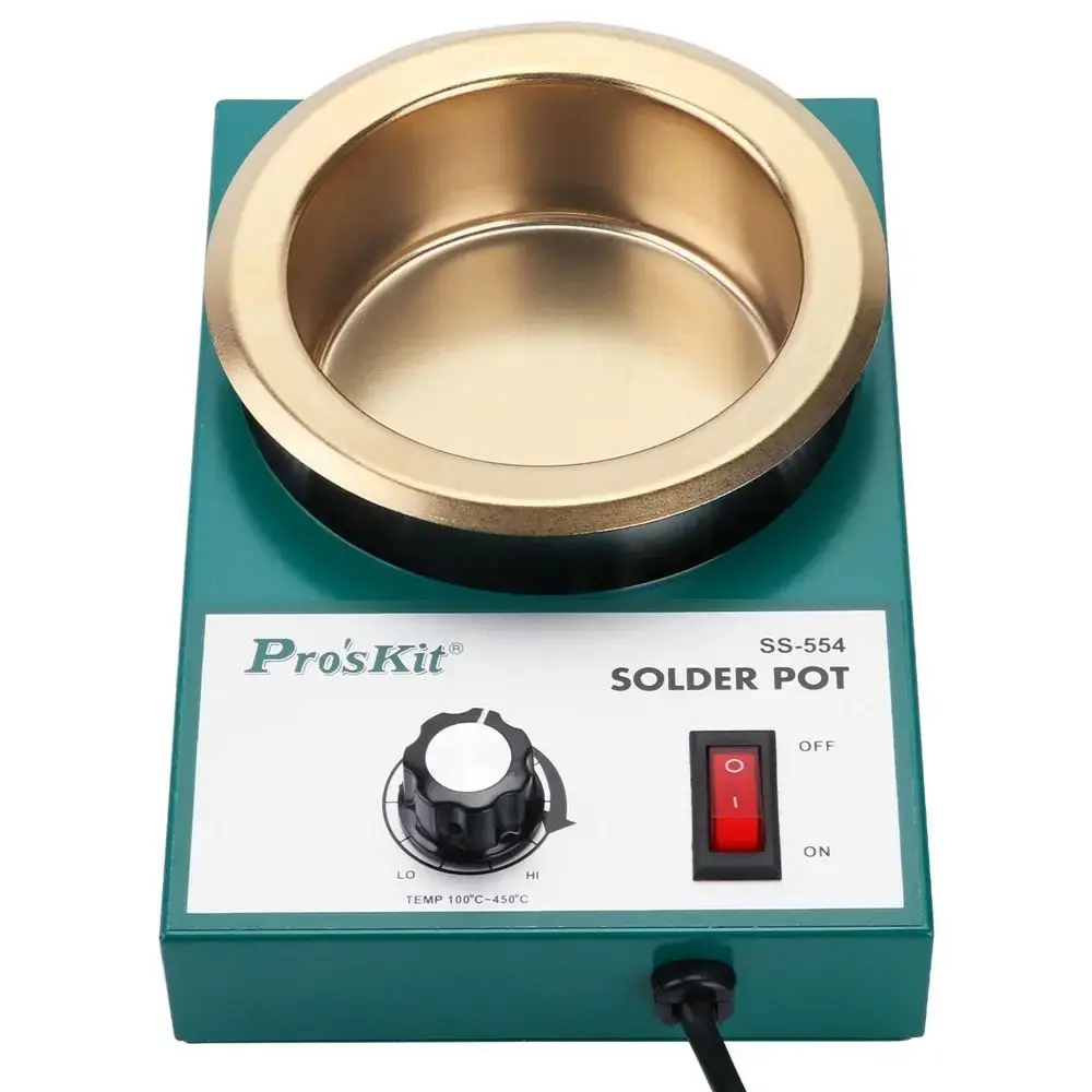 

Pro'skit Solder Pot 300W Solder Pot Stannum Tin Stove Furnace Desoldering Melting 0.3/0.5/1.6/2.2KG Capacity Pros'kit SS-554H