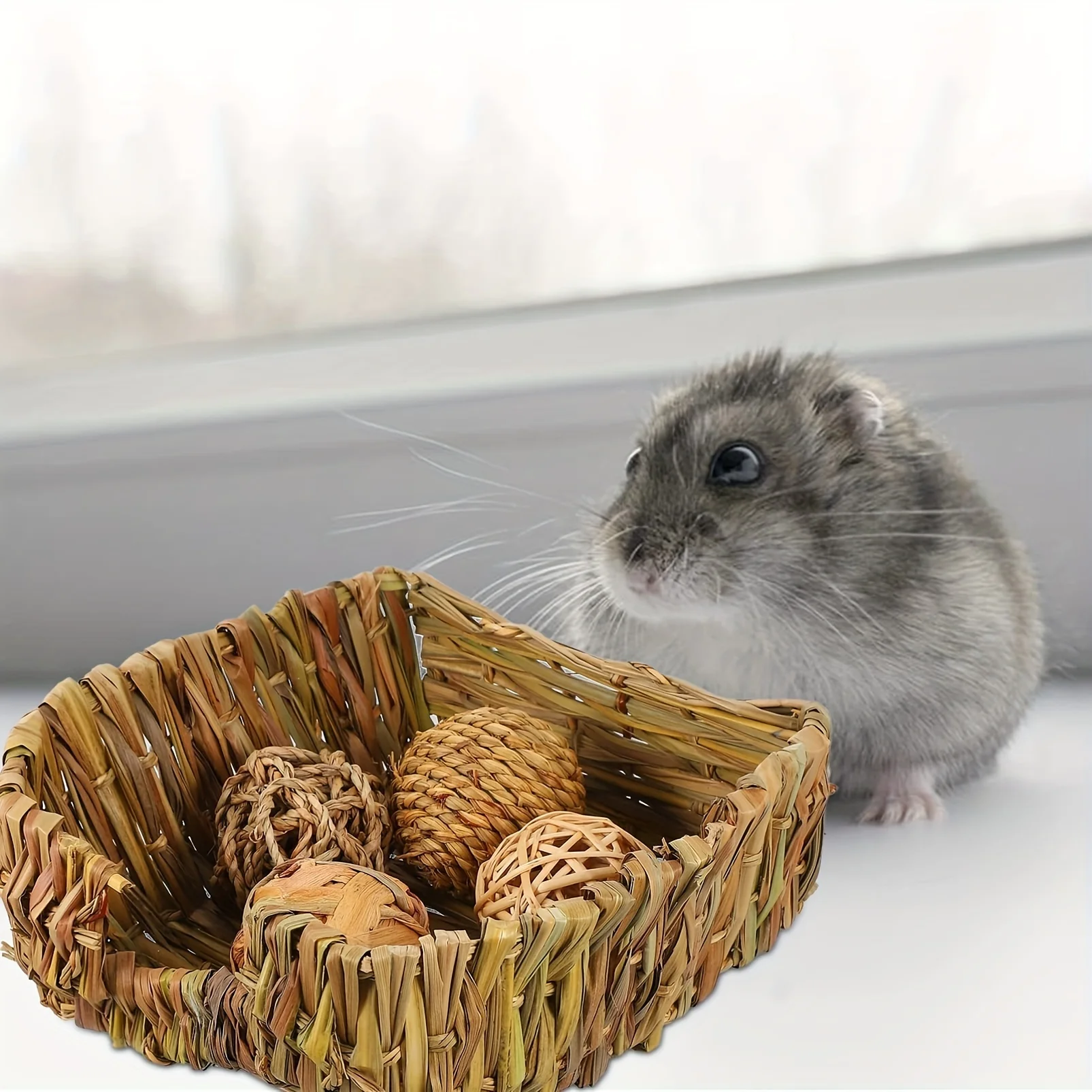 1 Set Straw Nest Ra… - image