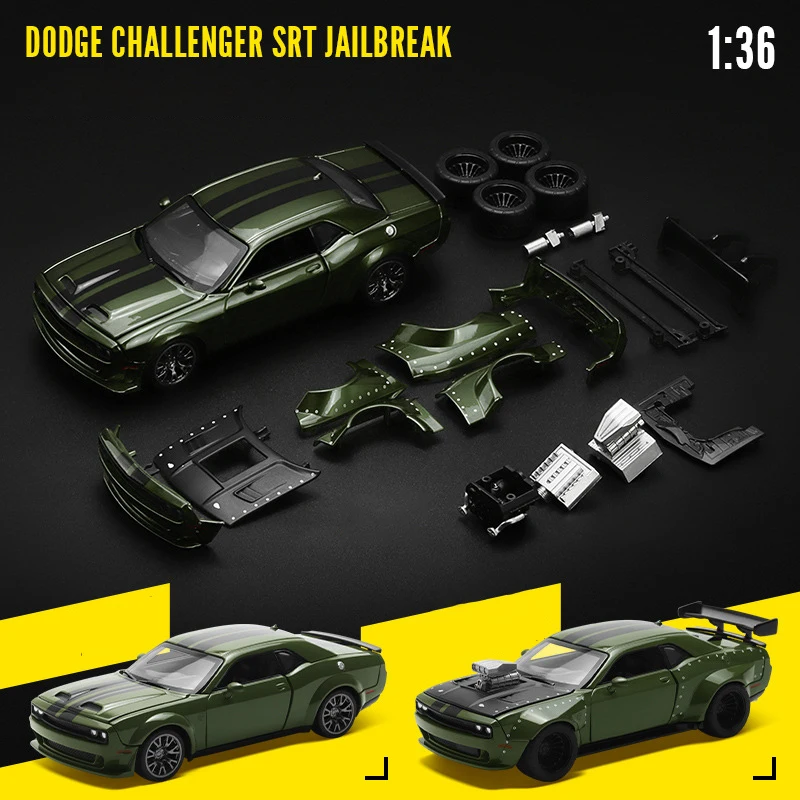 

Модель спортивного автомобиля в сборе 1:36 Dodge Challenger SRT Jailbreak модифицированная модель спортивного автомобиля Металлическая Модель гоночного автомобиля детская игрушка подарок