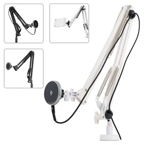 [오늘발송] 모란카노 유튜브 휴대폰 스마트폰 맥세이프 자바라 침대 클램프 거치대 무선 충전형 브이로그 촬영 액세서리