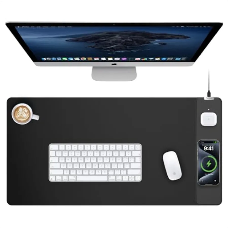 

Mouse Pad with 15W Wirel Charging Gaming Mousepad Home Office Large Desk Pad with UltraSmooth Surface NonSlip Base Waterproof K