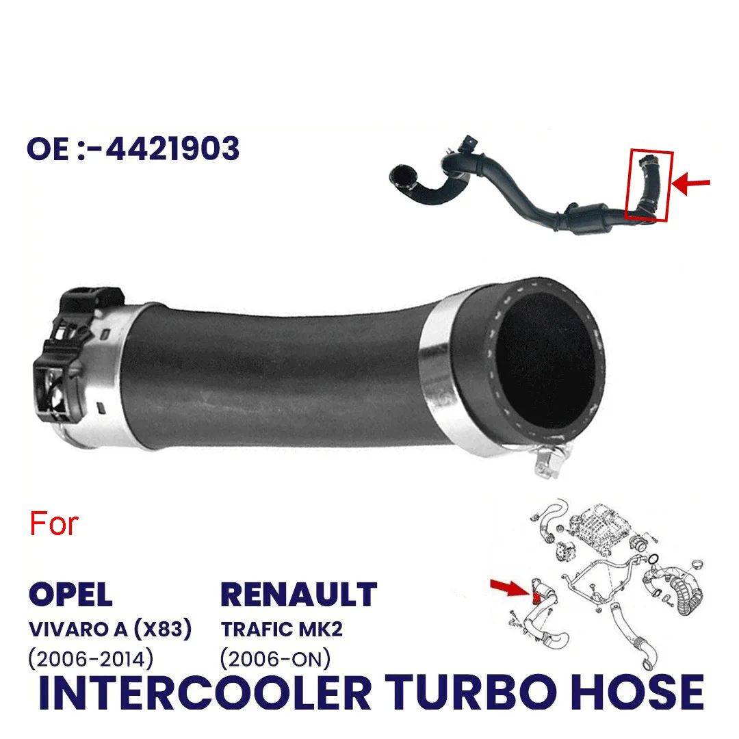 FOR RENAULT TRAFIC VAUXHALL VIVARO 2.0 CDTi INTERCOOLER TURBO HOSE PIPE 4421903