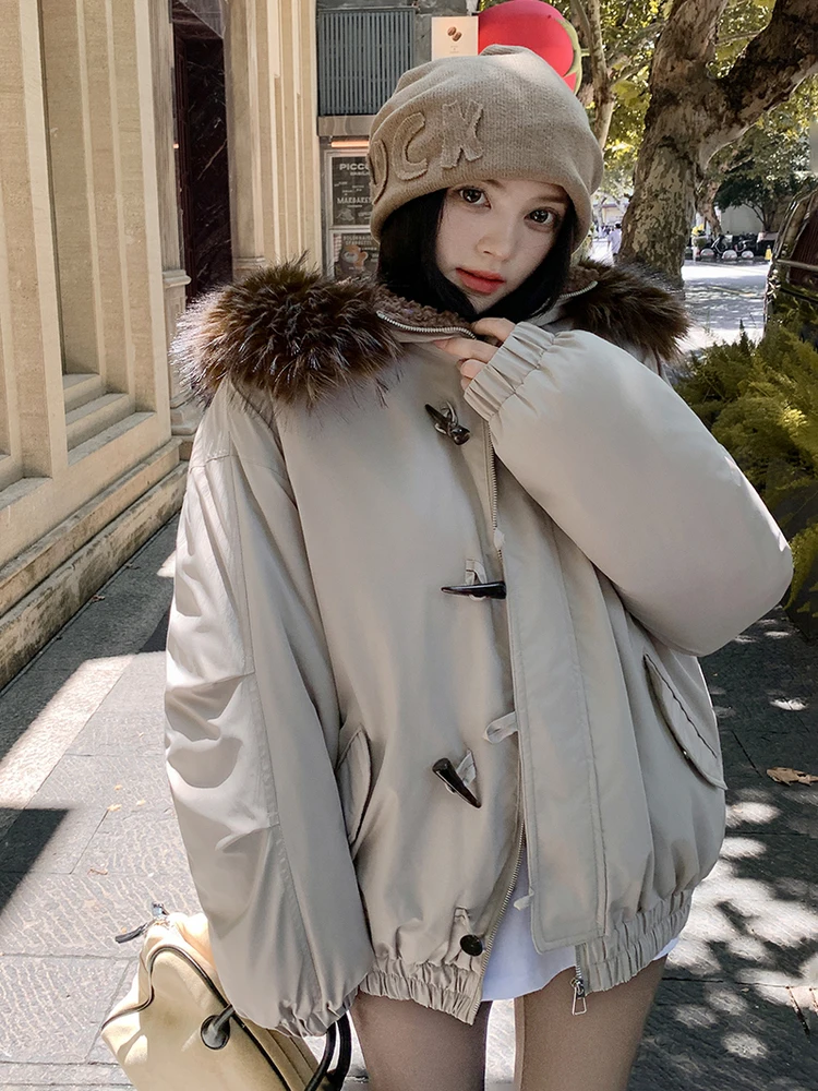 

Parkas Vintage Womens Fall Niche Fashion Lined Mock Tassel Climbing Trip Functional Reversible Commuting Dyed Edgy Casual Active