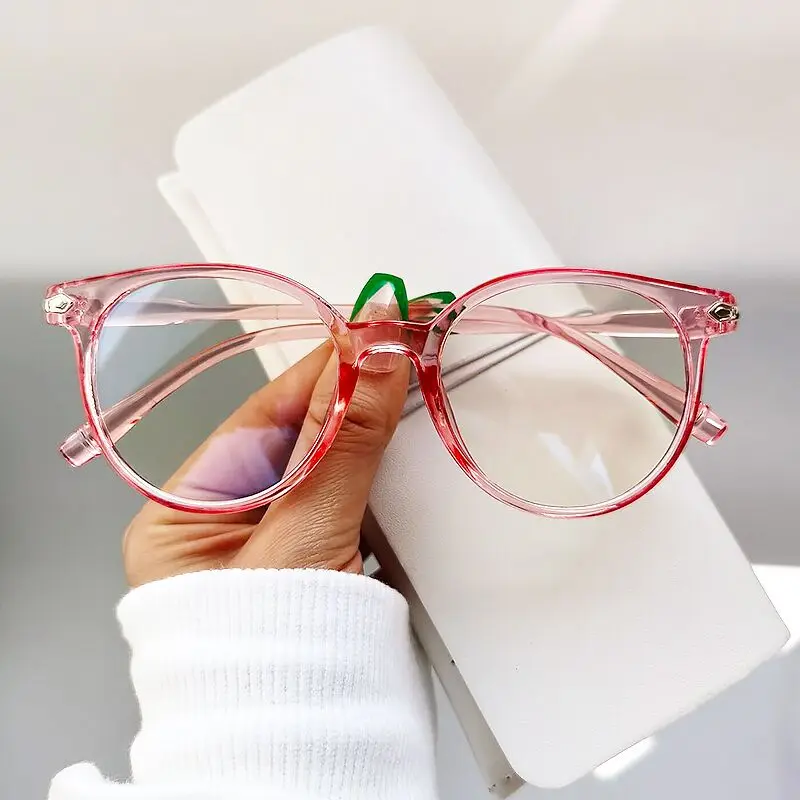 Transparent Computer Glasses Frame 2024 Women Men Round Eyewear Blocking Glasses Optical Spectacle Eyeglass