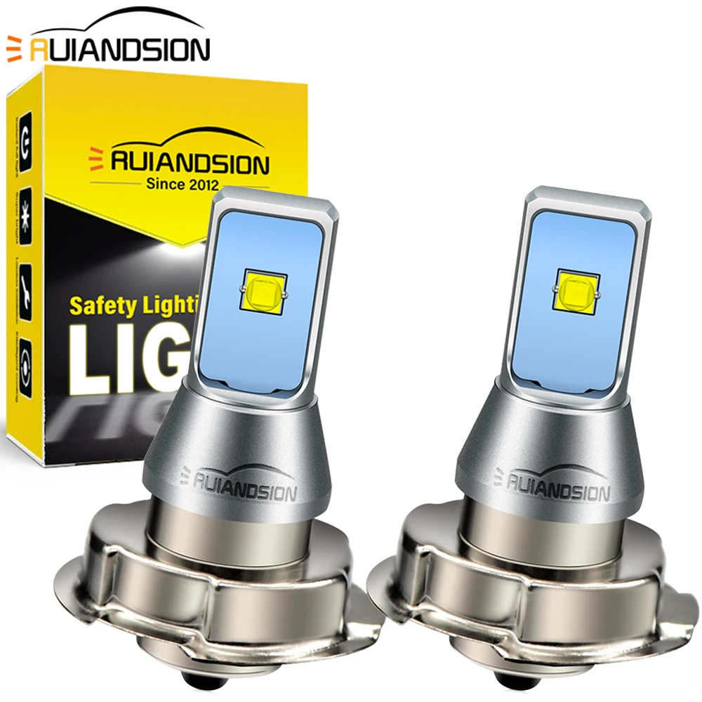 Ruiandsion P26S Lampadina LED per Faro DC/AC 6V 12V 24V per Faro Moto Piaggio Ciao 6000K Bianco 1200LM Super Luminoso 2 Pezzi