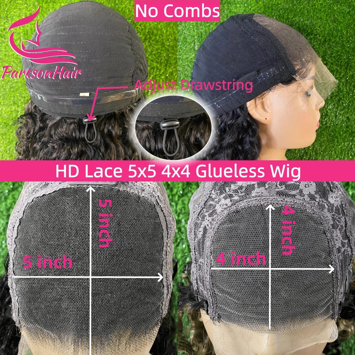 4/27 موجة عميقة غلويليس باروكة من شعر طبيعي مع الانفجارات الرباط جاهزة للذهاب 5x5 الدانتيل إغلاق الباروكات شعر الإنسان الدانتيل شعر مستعار أمامي لا الغراء