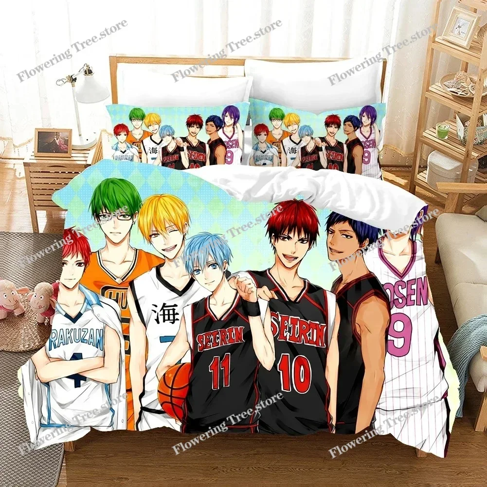 Anime Kids Kuroko's Basketball Bedding Set 3D Print Comforter Luxury Duvet Cover Set Home Textile Queen King Single Size Cartoon