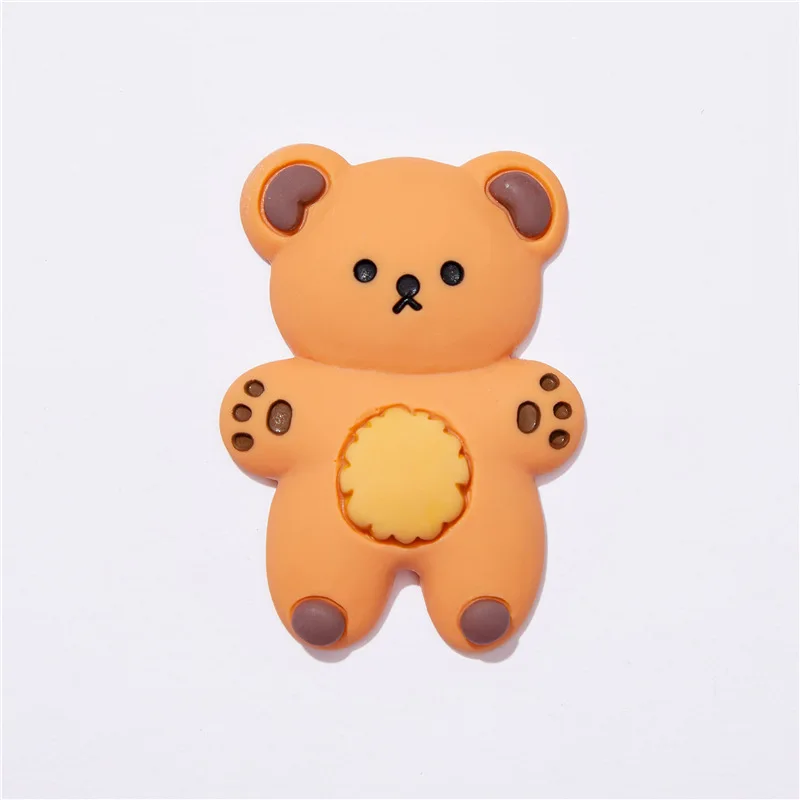 Piezas de personaje de oso Kawaii, 10 piezas, cabujón de resina, álbum de recortes plano, funda de teléfono, Parche de taza de agua, decoración artesanal, accesorios