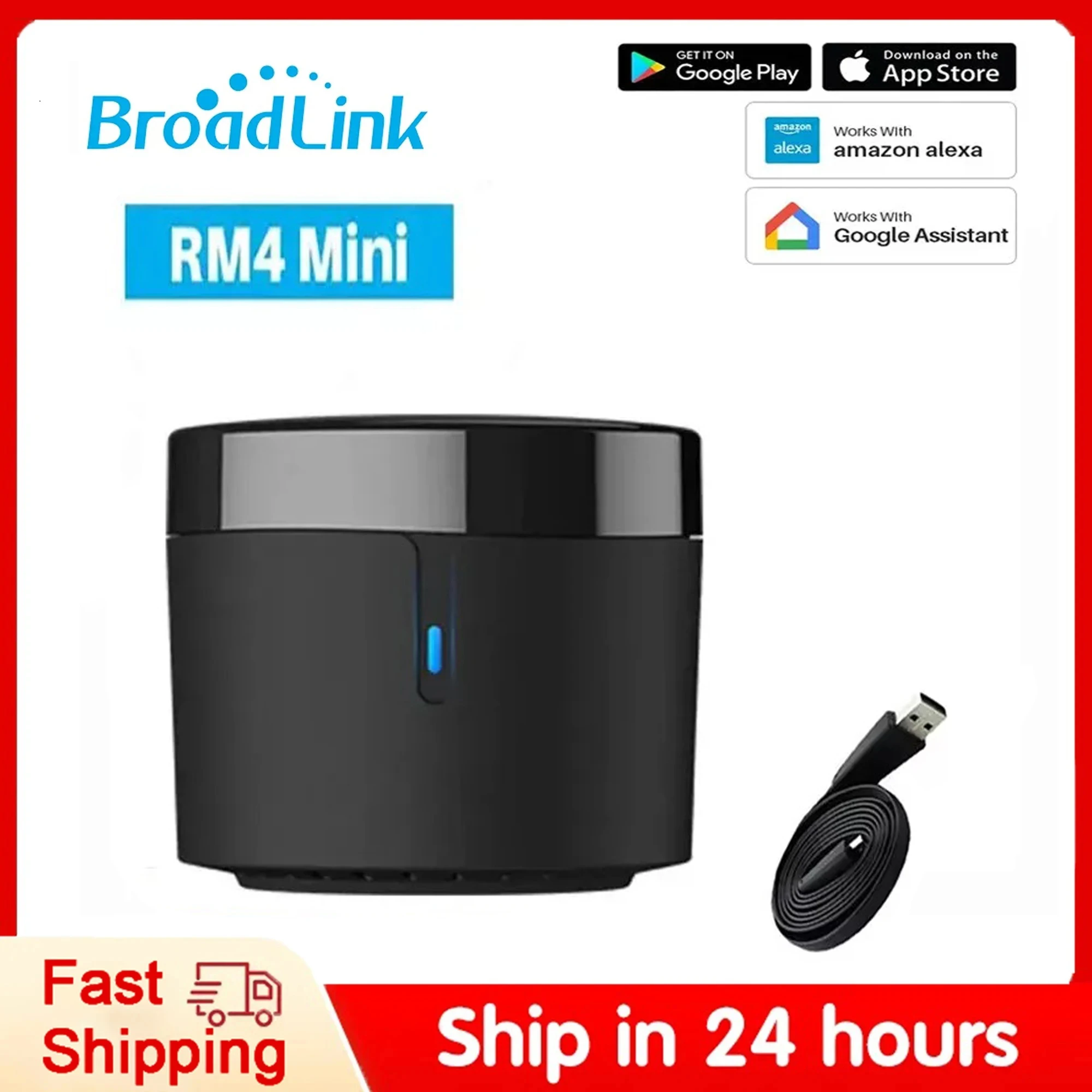 Broadlink RM4 Mini + HTS2 ИК-пульт дистанционного управления Кондиционер Умный инфракрасный домашний голосовой контроль Совместим с Aleax Google home Broadlink RM4 Mini + HTS2 ИК-пульт дистанционного управления Кондиционер Умный инфракрасный домашний голосовой контроль Совместим с Aleax Google home