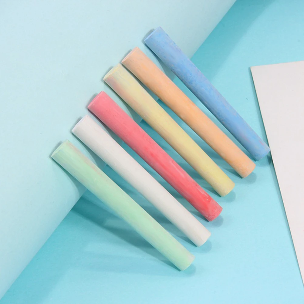 4Boxes ColorfulWhiteChalks DustFree PortableOilPainting LastingUse SafeSmoothWriting MultipleUsage TeachingTools