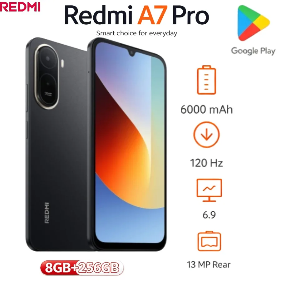 2026 New Model Global Edition Redmi A7 Pro 4G Smartphone, 8+256GB, 90Hz Display, 5,000mAh Battery, 50-Megapixel Dual Camera