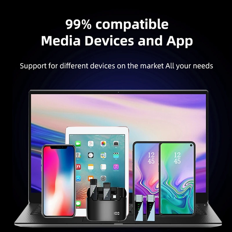 Wireless Lavalier Microphone S16S Noise Reduction Radio Microphone One To Two Reverberation Video Live Broadcast Easy To Use