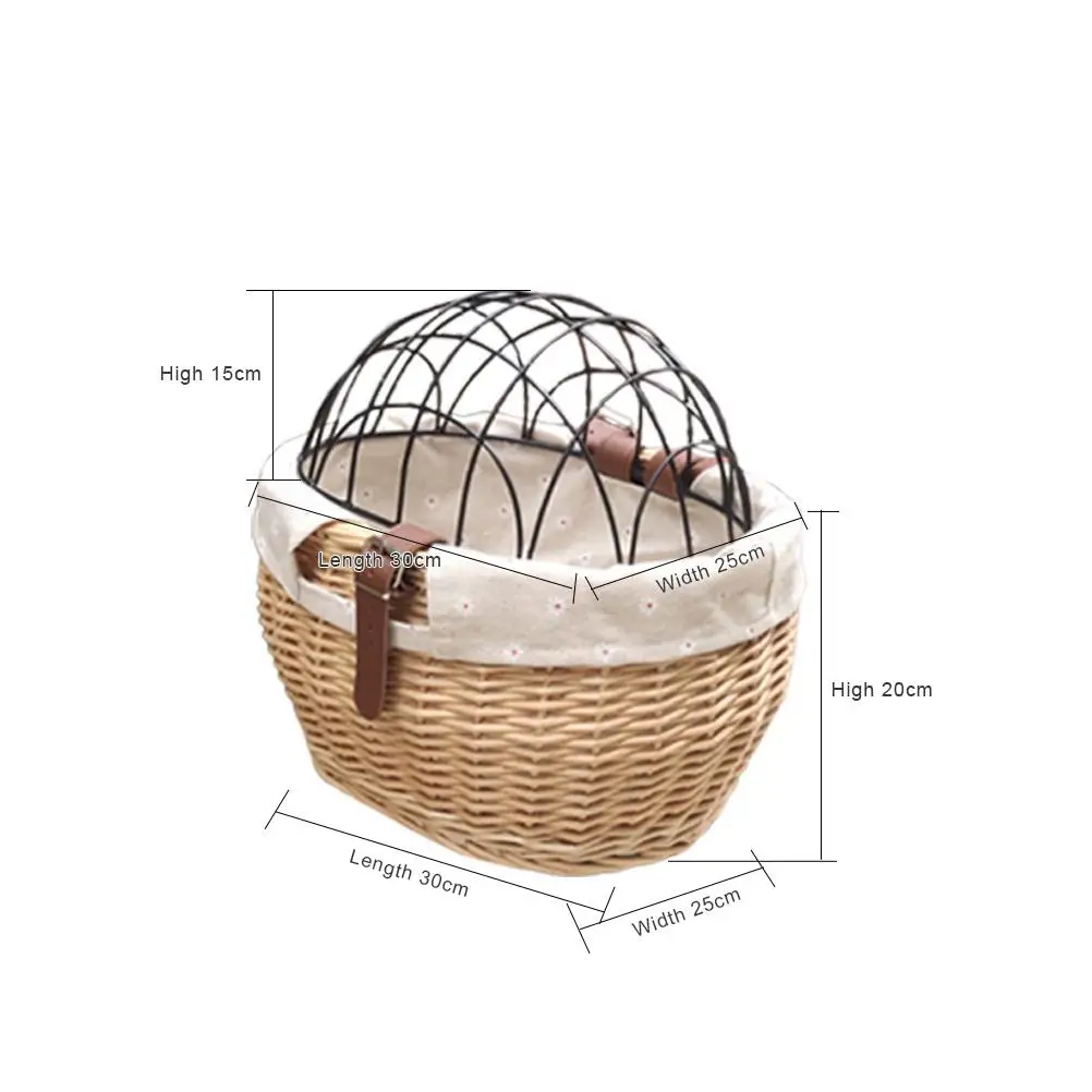 Wicker Bike Basket, Pet Carrier for Bicycle, Rattan Bicycle Basket, Bike Basket for Small Dogs, Cat Pet Carrier Basket,