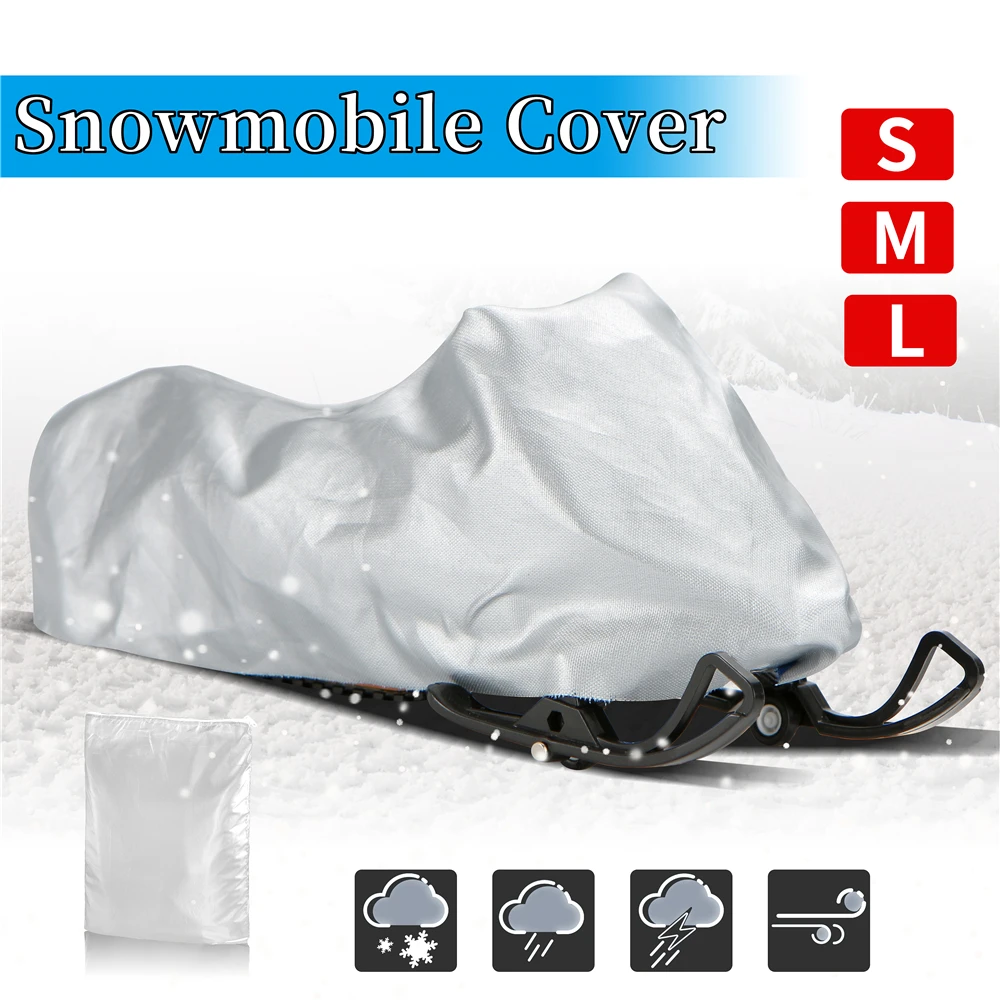 1Pc S/M/L Size Snowmobile Cover Universal Anti-UV Waterproof Dust Trailerable Sled Cover Multifunction Outdoor Motorcyle Cover