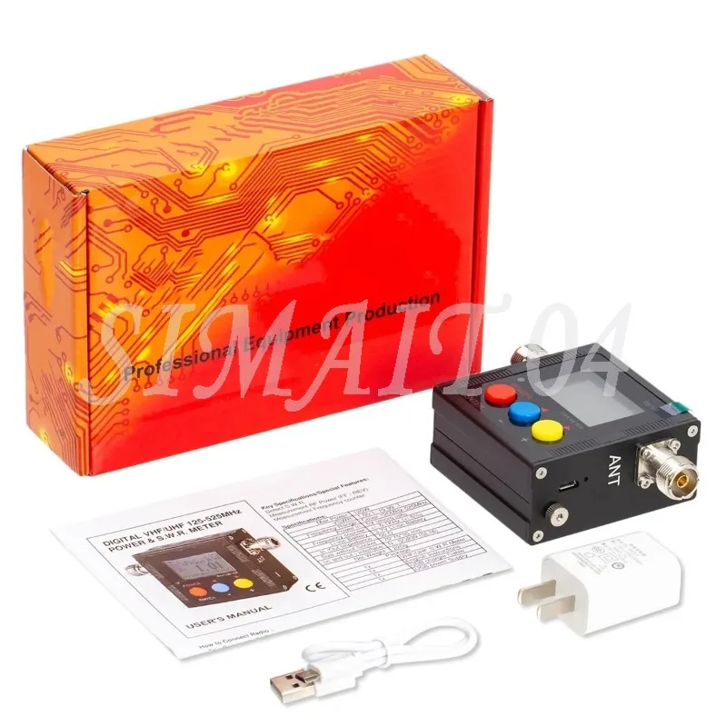 SW102 125-520MHz VHF/UHF SWR Power Meter, Digital RF Meter for Two-Way Radio