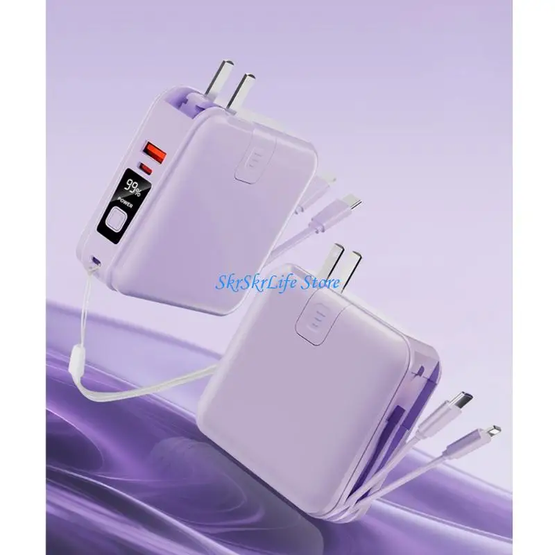 

E65E Multiple Device 20000mAh Portable Chargers With Digital Display And Two Attached Charging Lines
