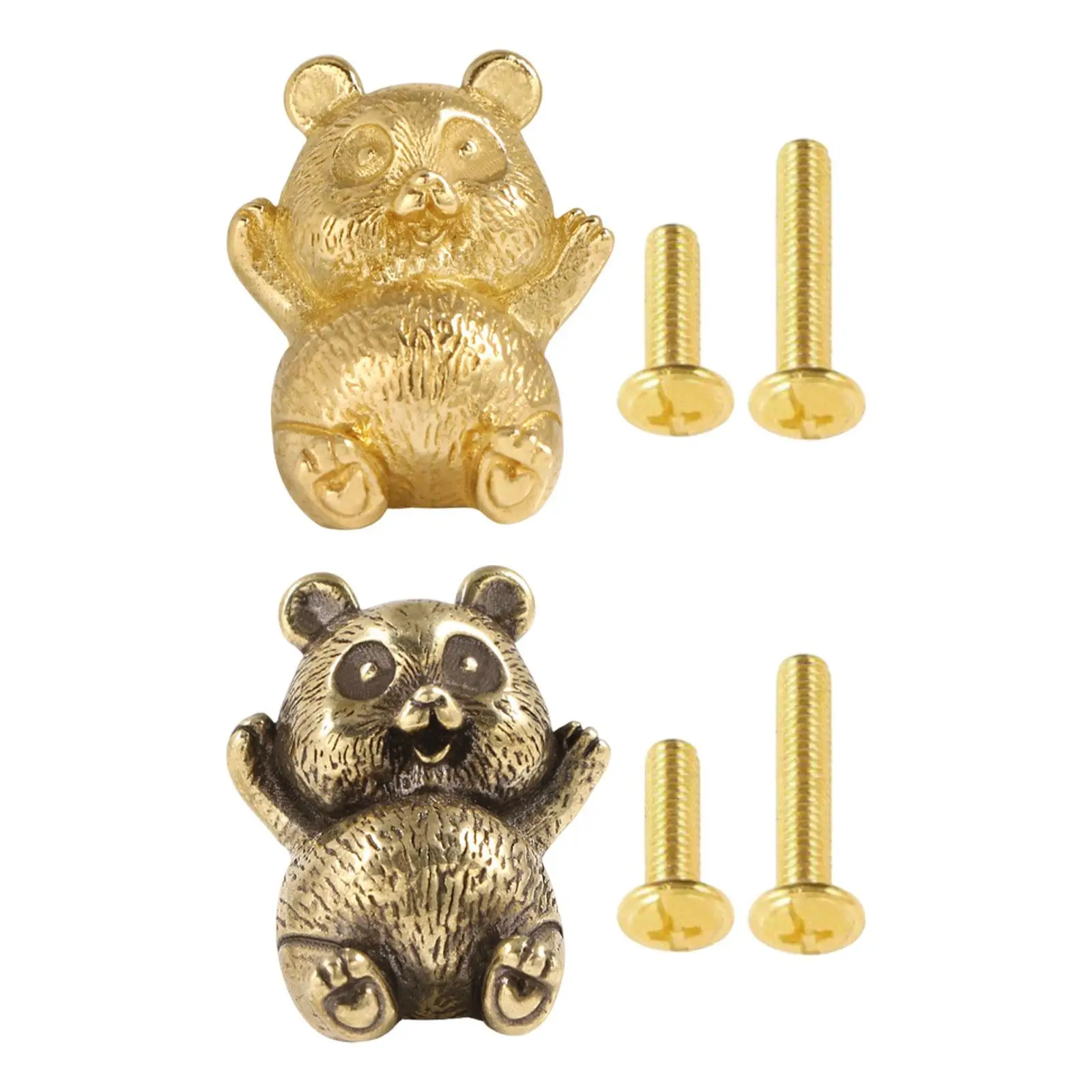 Brass Panda Furniture Handle Kitchen Drawer Handle Cute Gift Creative Hardware Sturdy Wardrobe Door Pull for Bedroom Bathroom