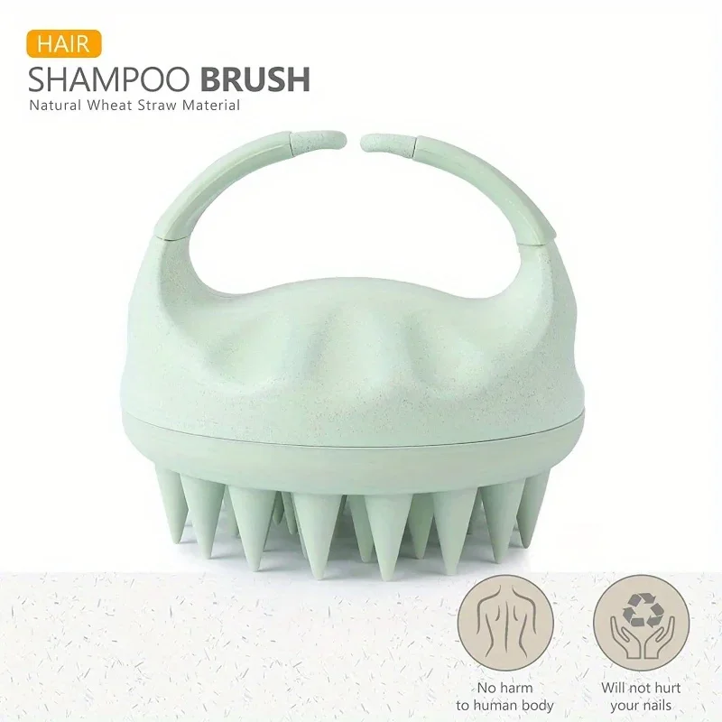 Silicone Shampoo Brush Wheat Straw Scalp Massage Brushes Hair Washing Comb Head Massager Body Scrubber Bath Brush Hairdressing