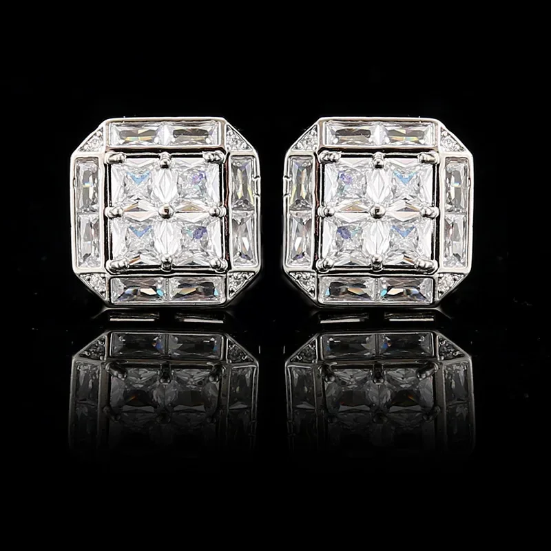 Men Wedding Cufflinks Zircon Rhinestone Men\'s Business Banquet Office Suit Accessories Buttons Fashion French Shirts Cuff Links