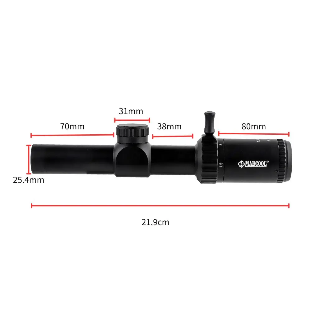 Imagem -05 - Marcool-alt 1.55x20 Sfp Riflescope para Caça Rifle Scope Vista Óptica sem Iluminação Airsoft Equipamentos. 308 Ar15