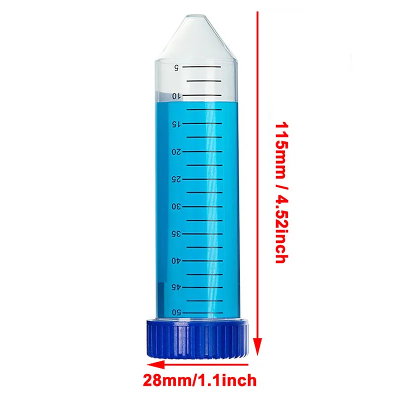 10pcs 50 Ml Plastic Screw Cap Sharp-bottom Centrifuge Tube with Scale Independent Centrifuge Tube Laboratory Accessories