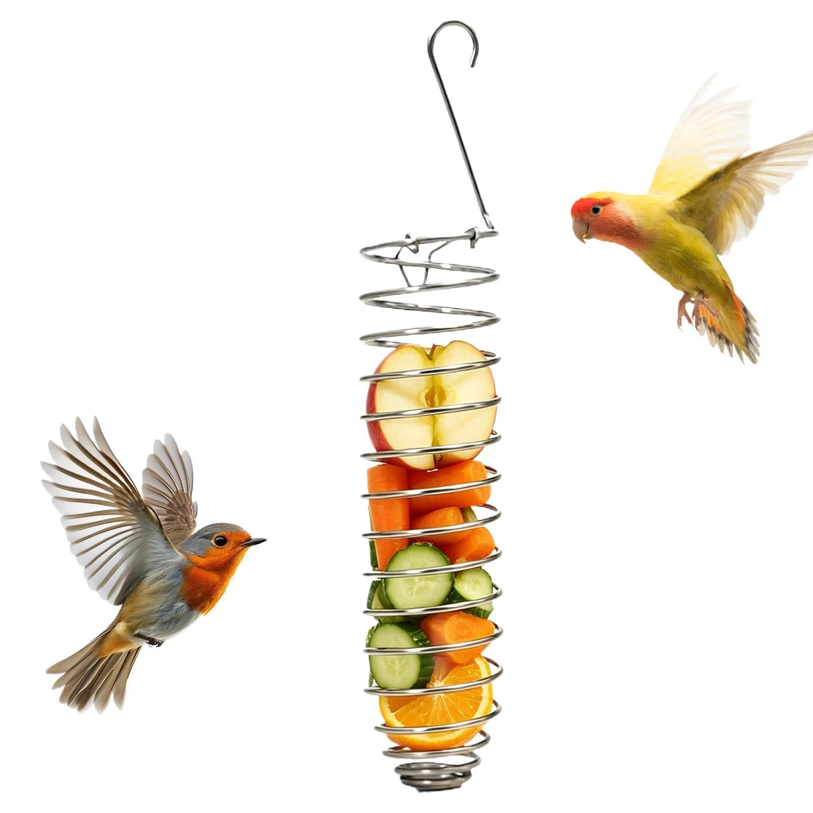 Bird Foraging Toy Wear Resist Hanging Fruit Vegetable Feeder Multifunctional Hanging Parrot Treat Stand for Parrot Cage Parakee