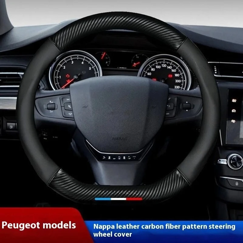

Car Anti-slip Leather Steering Wheel Cover For Peugeot 107 108 206 207 208 301 307 308 406 407 408 508 607 106 3008 4008 5008 GT