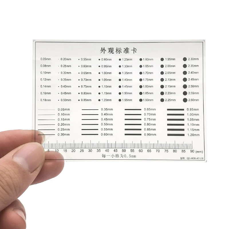 

Appearance Standard Card Gauge Point Gauge Transparent Film Stain Comparison Card Stain Crack Contrast PET Ruler Scales Dot Line