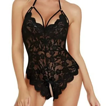 

Ladies plus Size Sexy Lace Transparent All-in-One Indissoluble Crotch Low Waist orts Fabric Other 00% Chinese Made