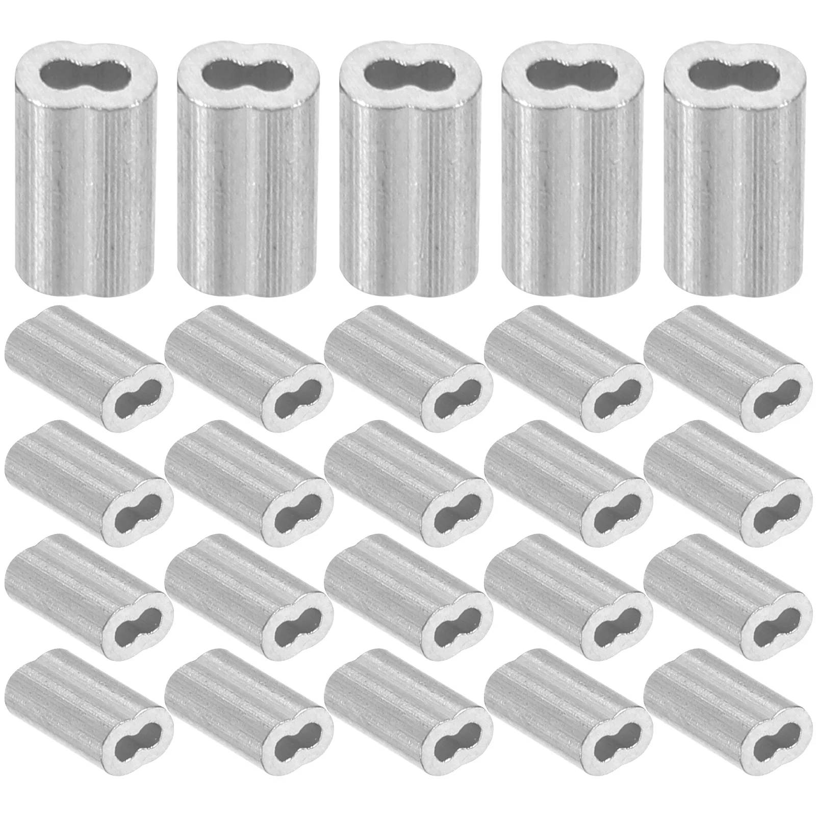 Herramienta de prensado de Cables de piezas, manguito de aluminio en forma de 8, abrazaderas para Cables Suite 070x030x020cm, manguitos de cuerda plateados, 100