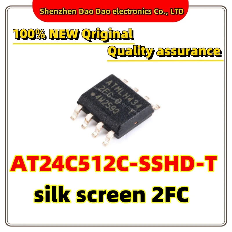 10Pcs AT24C512C-SSHD-T Silk screen 2FC SOP-8 EEPROM memory New and original