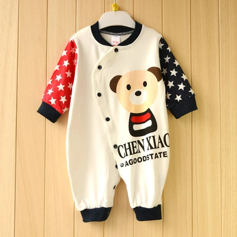 Cotton 0-1T newborn climbing clothes newborn baby coveralls climbing pants Rompers jumps cartoon clothing for boys girls