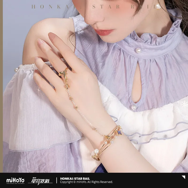 [Genuine] miHoYo Robin Ring Honkai Star Rail Robin Theme Series Bracelet Ring Set Pearl Bracelet Accessory Cosplay Xmas Gifts