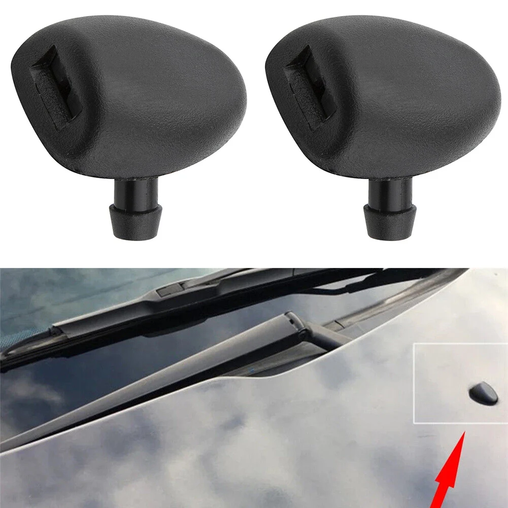 2pcs Wiper Washer Nozzles Black Car Front Windscreen Wiper Water Washer Jet Nozzles For 407 206 C2 C5 6438Z1