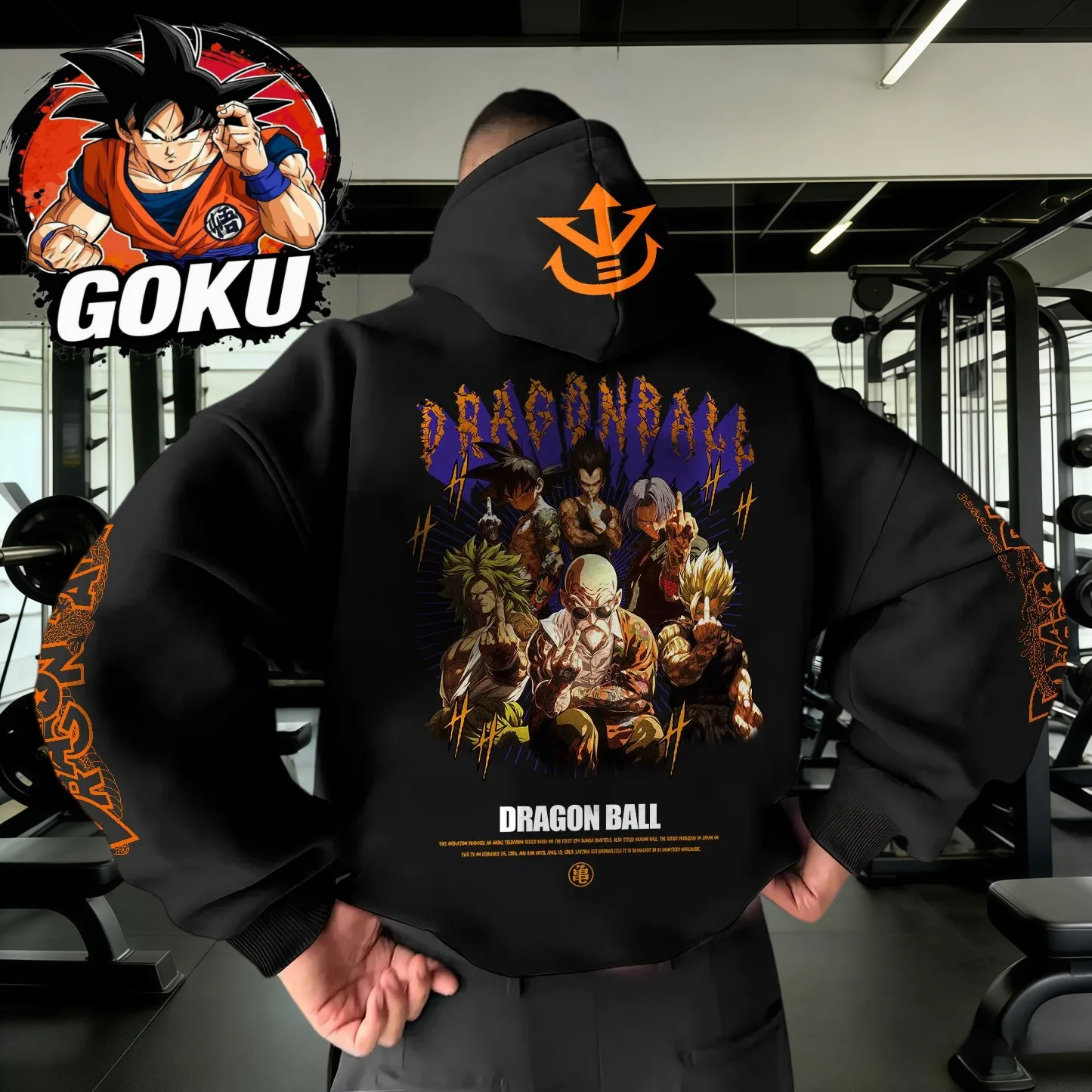 2026 Herbst Winter Dragon Ball All-Star Hoodie 100% Baumwolle Übergroßer Anime-Print Fitness Gym Streetwear Unisex Sweatshirt
