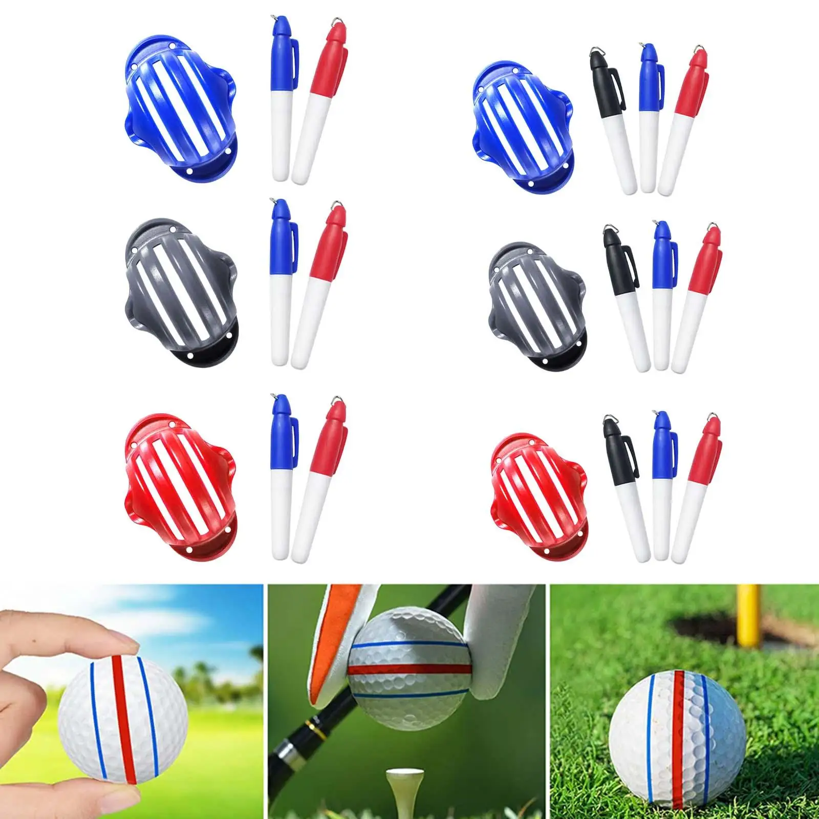 Golf Ball Liner Marker Pen Template Alignment Marks Tool Putting Positioning Aids Outdoor Sport Tool for Golfer