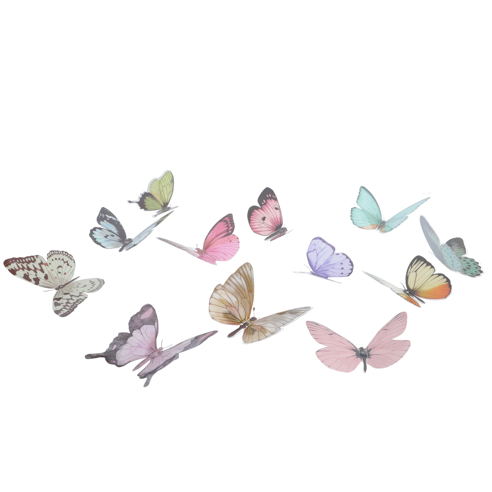 32 Pcs Butterfly Decoration Material Gift Bag Flower Shop Card Butterflies for DIY Bouquet Decorative Toy Plastic Stereo