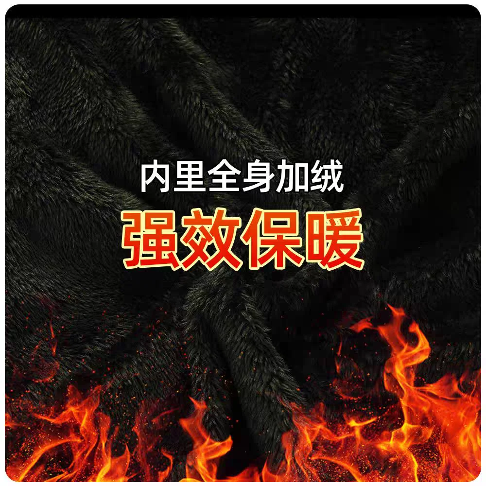 Fleece-Lined Overalls Men's Loose Wear-Resistant Labor Protective Clothing Warm Outdoor Tear-Resistant Thickened Camouflage