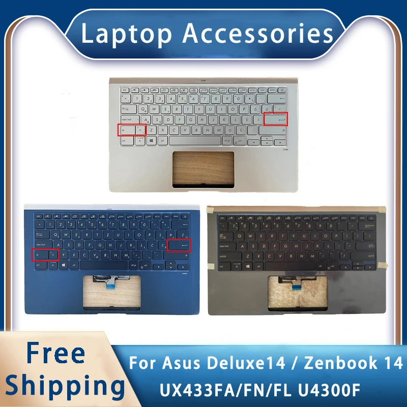 New Original For Asus Zenbook 14 UX433FA/FN/FL U4300F Deluxe14 Replacemen Laptop Accessories Palmrest/Keyboard Blue