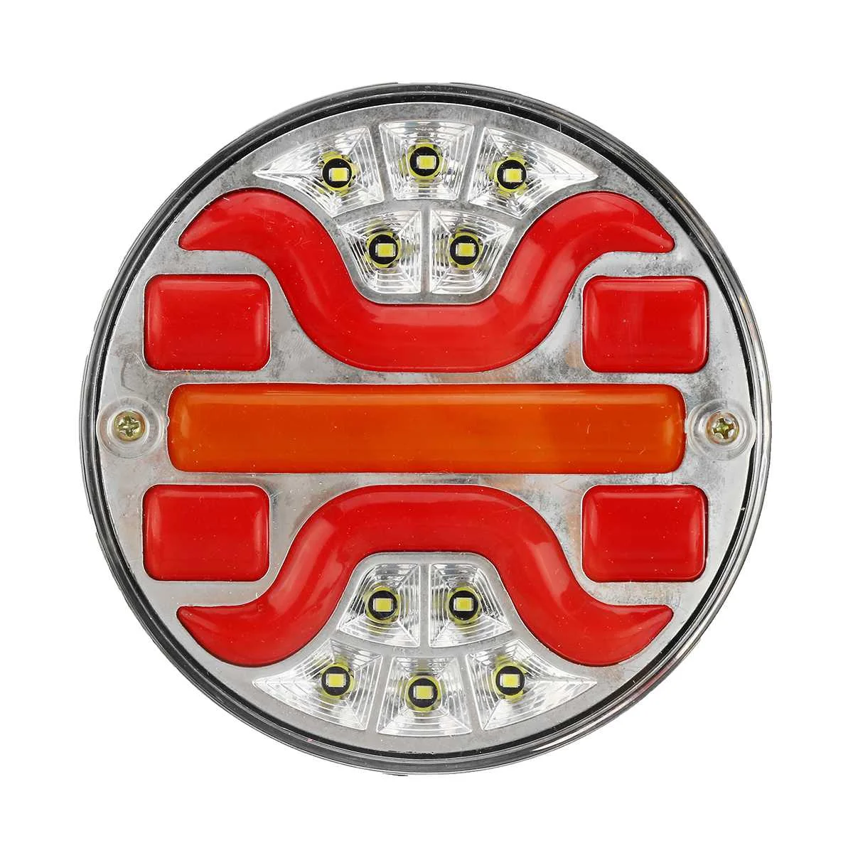 5 Inch Round LED Dynamic Truck Taillight Trun Signal Reverse Lamp Rear Brake Stop Light Universal For Car Trailer Lorry RV Bus