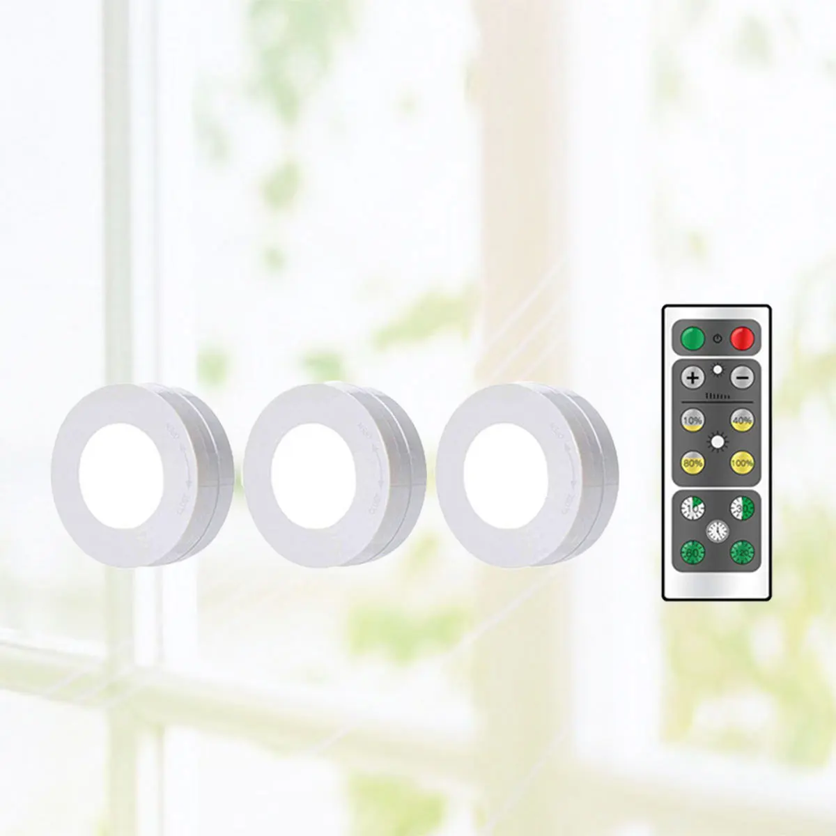 4 قطعة Led إضاءة الخزانة سطوع قابل للتعديل لوحة اللمس الدافئة الأبيض اللاسلكية التحكم عن بعد مصباح لخزانة المطبخ ضوء الليل #5