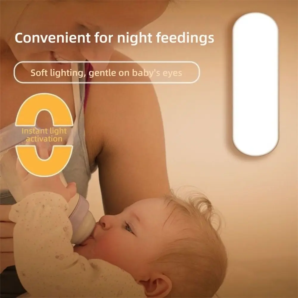 New USB Rechargeable LED Night Light Smart Motion Sensor Dimmable Stairs Lighting Human Body Sensor Lamp