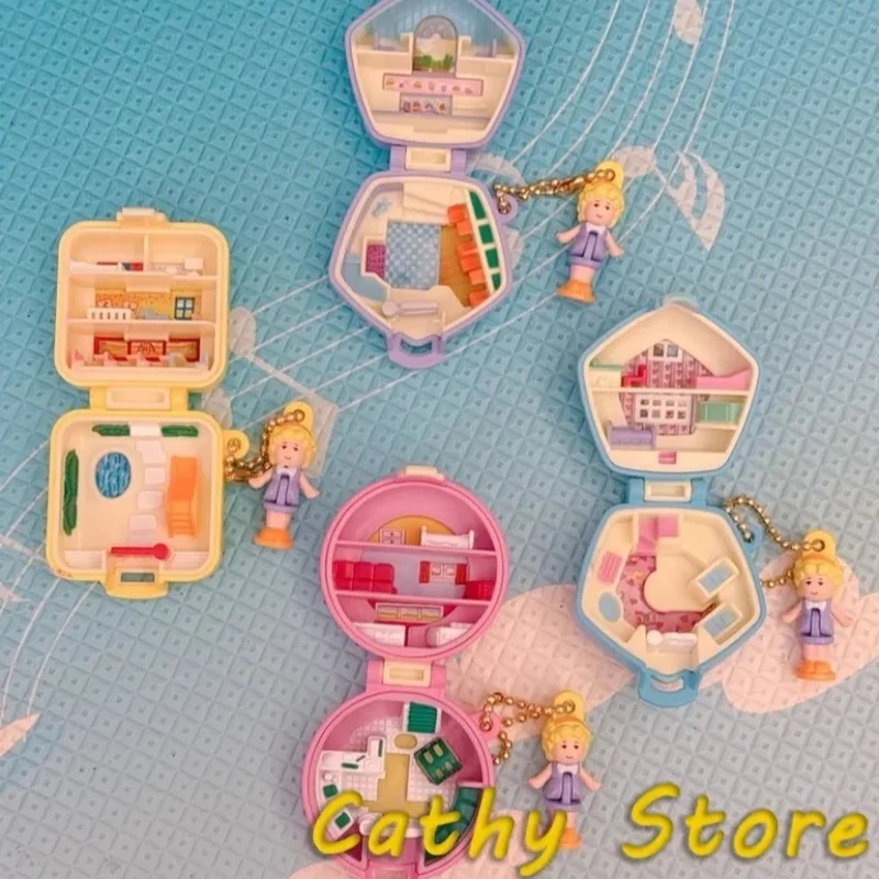 

In Stock Bandai Polly Pocket Treasure Box Charm Reprint Action Figure Model Cute Pendent Desktop Decoratoion Collection Toy Gift