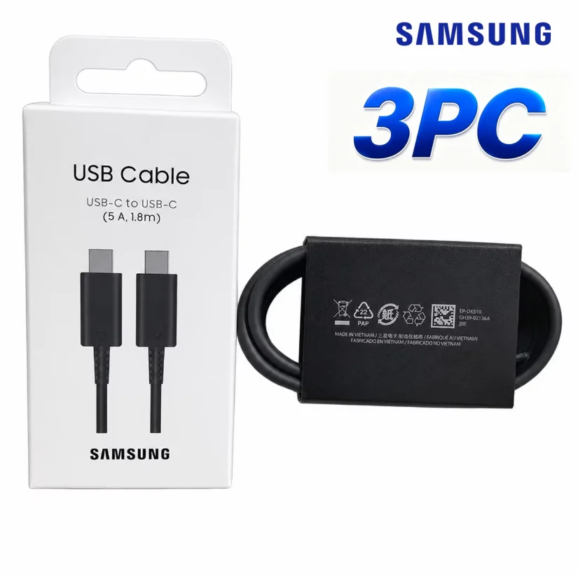 Samsung Typ-C-Kabel 1,8 m 1 m superschnelle Lade- und Datenleitung für Galaxy S23 S20 S21 S22 Plus Ultra