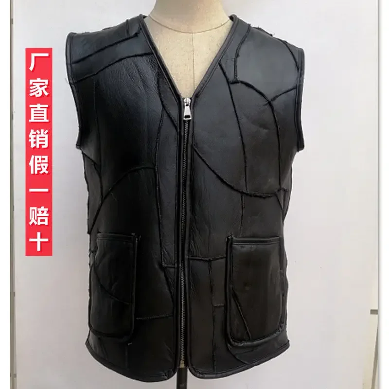 Winter Sheepskin Fur Vest Sheep Shearling Vest Thickened Warm Leather and Wool Vest Same Style for Men and Women