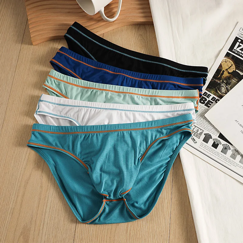 Men Sexy Briefs Bamboo Fiber Underwear U Convex Pouch Lingerie Underpants Thin Breathable High Elastic Panties Tanga Slip