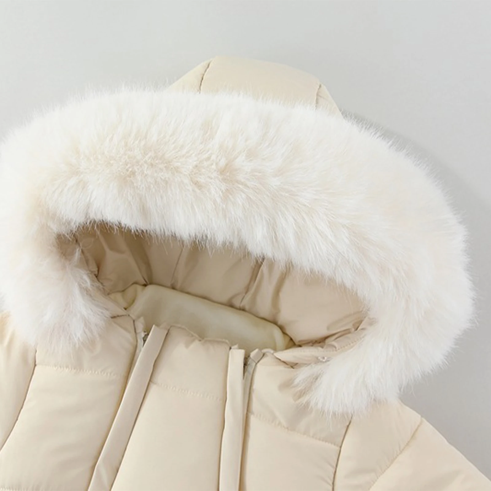 الرضع ملابس الطفل الشتاء الصوف مبطن سنوسويت بدلة تزلج طويلة الأكمام فو الفراء تقليم مقنعين بذلة فتاة بوي ملابس التزلج رومبير معطف #4