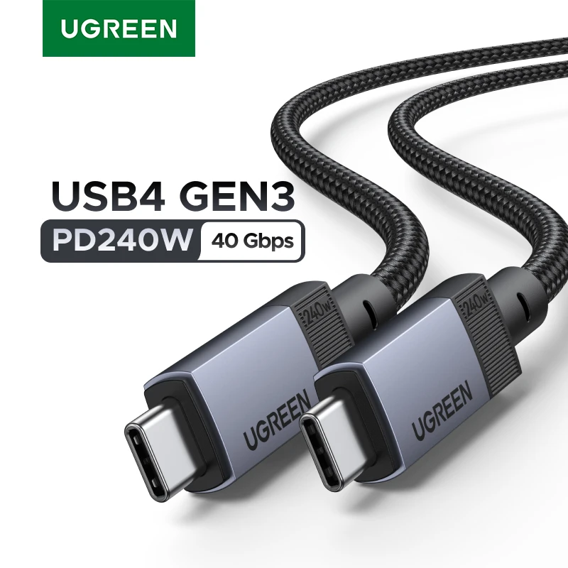 

UGREEN USB4 Type C To Type C Cable PD240W Fast Charging Gen3 40Gbps data transmission For APPLE iPhone iPad Macbook Android 30cm