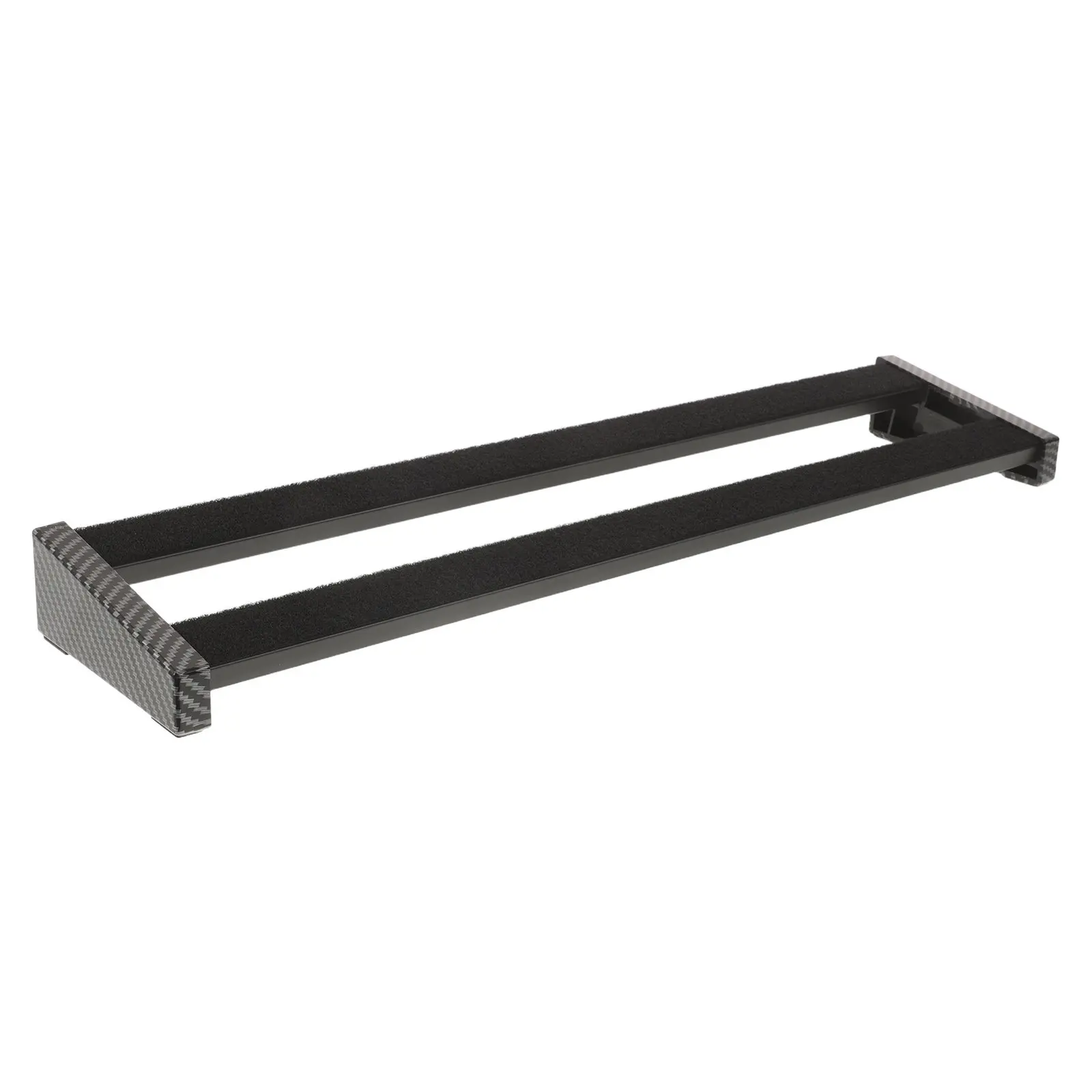 Effects Pedal Board Aluminum Alloy Black 19x4 Inch Portable Guitar Pedal Organizer for Studio Recording Live Performance